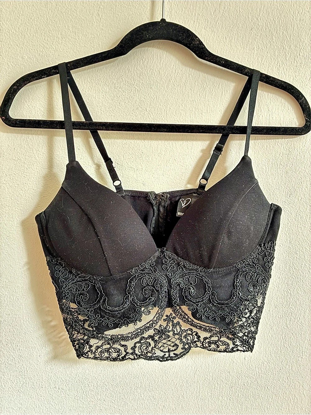 Frederick's of Hollywood Black Lace Bustier Bra